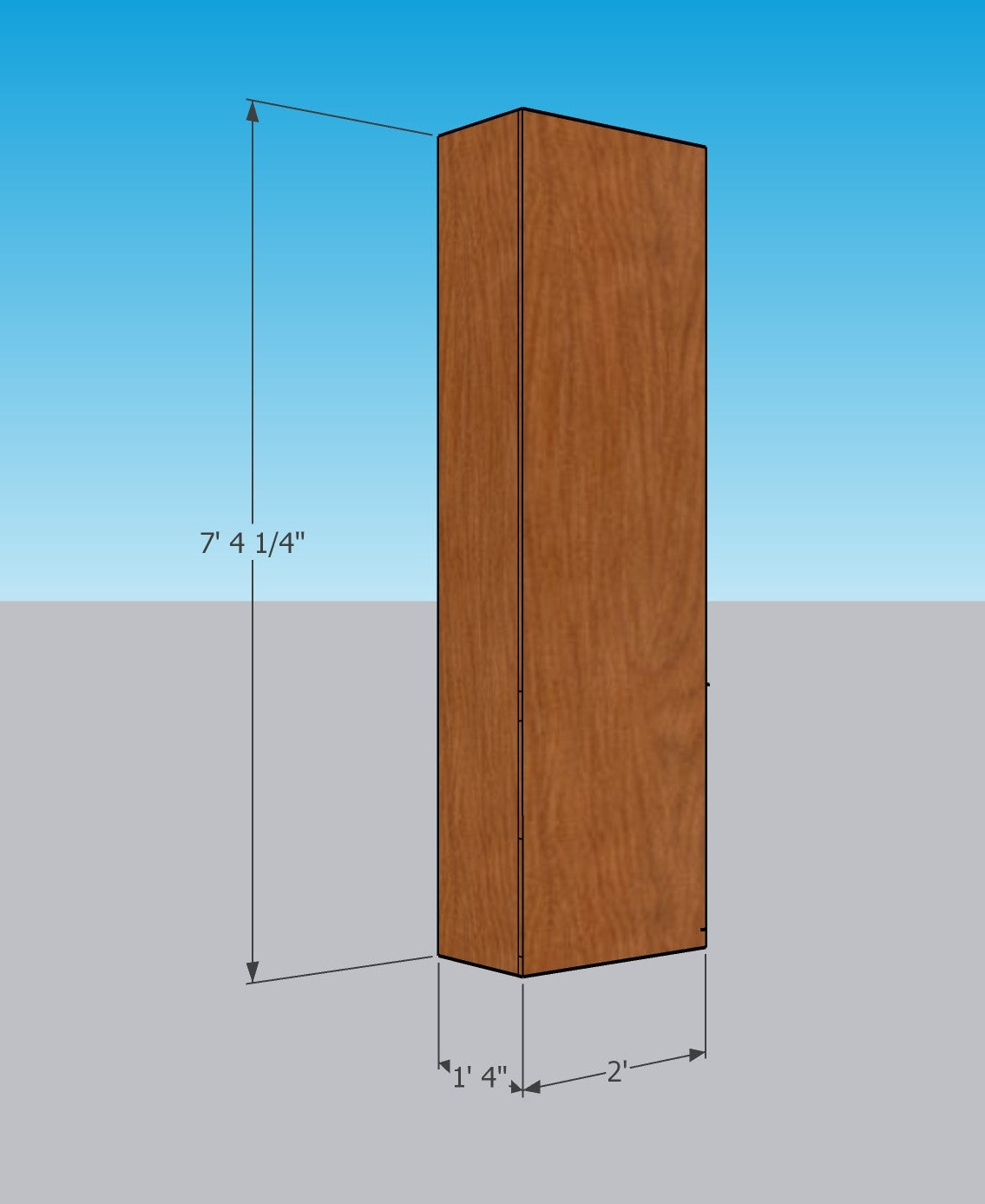 Wardrobe Cabinet-full height, Cherry